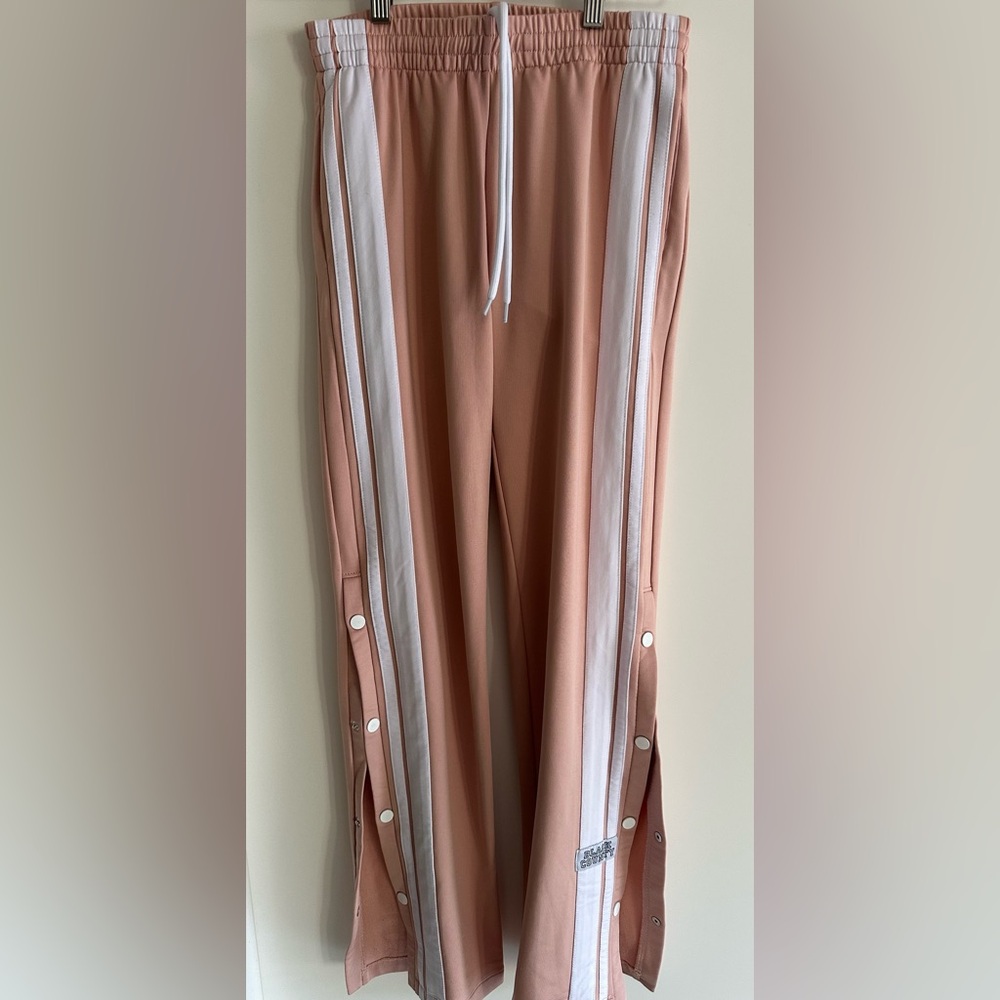 Stylish Tan Track Pants with White Stripes
